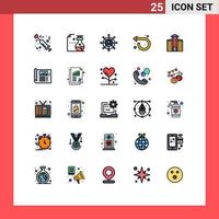 Universal Icon Symbols Group of 25 Modern Filled line Flat Colors of city left science repeat arrow Editable Vector Design Elements