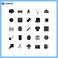 Set of 25 Modern UI Icons Symbols Signs for shopping close tree tuning fork instrument Editable Vector Design Elements