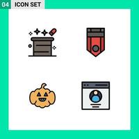 4 Creative Icons Modern Signs and Symbols of magic stripe magician military american Editable Vector Design Elements