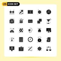 25 Thematic Vector Solid Glyphs and Editable Symbols of percentage sale discount studio wearable payment Editable Vector Design Elements