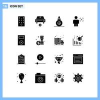 16 iconos creativos signos y símbolos modernos de reconocimiento electrónico cuerpo de imagen de navidad elementos de diseño vectorial editables vector