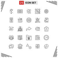 25 Creative Icons Modern Signs and Symbols of deleted money dummy setting security Editable Vector Design Elements