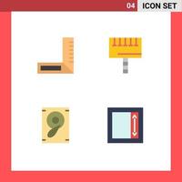 4 Universal Flat Icon Signs Symbols of carpenter speaker ad signboard i frame Editable Vector Design Elements