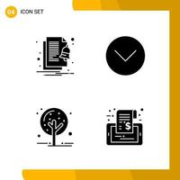 4 Icon Set Solid Style Icon Pack Glyph Symbols isolated on White Backgound for Responsive Website Designing vector