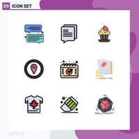 9 Creative Icons Modern Signs and Symbols of sketching page map layout schedule Editable Vector Design Elements
