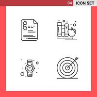 4 Icon Pack Line Style Outline Symbols on White Background Simple Signs for general designing vector