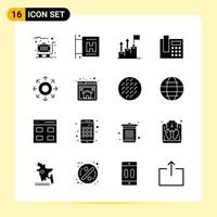 16 Creative Icons for Modern website design and responsive mobile apps 16 Glyph Symbols Signs on White Background 16 Icon Pack vector