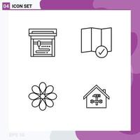 4 Creative Icons Modern Signs and Symbols of machine plant location decoration building Editable Vector Design Elements