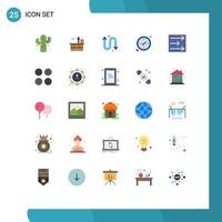 Modern Set of 25 Flat Colors Pictograph of wind arrow transportation tick check Editable Vector Design Elements