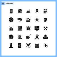 Set of 25 Modern UI Icons Symbols Signs for cream market file graph analytics Editable Vector Design Elements