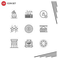 9 Creative Icons Modern Signs and Symbols of interface stars tools party firecracker Editable Vector Design Elements