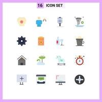 Group of 16 Modern Flat Colors Set for design app person add hotel Editable Pack of Creative Vector Design Elements