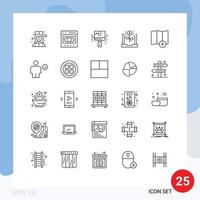 Modern Set of 25 Lines Pictograph of investment economy online business paint Editable Vector Design Elements