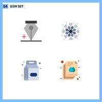 Universal Icon Symbols Group of 4 Modern Flat Icons of add supermarket christmas beverage page Editable Vector Design Elements