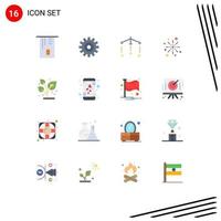 Set of 16 Modern UI Icons Symbols Signs for grow festival mobile diwali celebrate Editable Pack of Creative Vector Design Elements