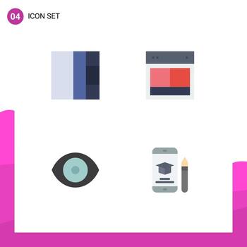 4 iconos creativos, signos y símbolos modernos de diseño de laboratorio de cuadrícula, tapa de sitio web, elementos de diseño vectorial editables vector