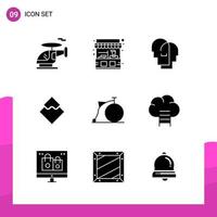 Glyph Icon set Pack of 9 Solid Icons isolated on White Background for responsive Website Design Print and Mobile Applications vector