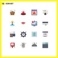 Group of 16 Modern Flat Colors Set for user bulb file keys architecture Editable Pack of Creative Vector Design Elements