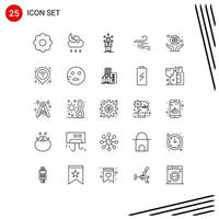 Modern Set of 25 Lines and symbols such as hand spring human wind blow Editable Vector Design Elements