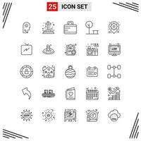 25 Icons Line Style Grid Based Creative Outline Symbols for Website Design Simple Line Icon Signs Isolated on White Background 25 Icon Set vector