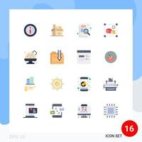 User Interface Pack of 16 Basic Flat Colors of food fast food box publishing processing design Editable Pack of Creative Vector Design Elements