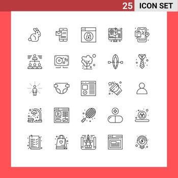 Modern Set of 25 Lines Pictograph of city web design web web design Editable Vector Design Elements