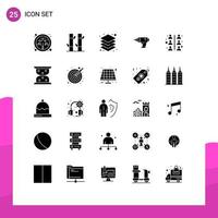 Editable Vector Line Pack of 25 Simple Solid Glyphs of building cordless layer machine drill Editable Vector Design Elements