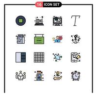 Set of 16 Modern UI Icons Symbols Signs for flag condensed finance canned font Editable Creative Vector Design Elements