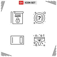 4 Icons Line Style Grid Based Creative Outline Symbols for Website Design Simple Line Icon Signs Isolated on White Background 4 Icon Set vector