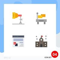 User Interface Pack of 4 Basic Flat Icons of light development studio transportation webpage Editable Vector Design Elements