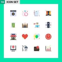 Group of 16 Modern Flat Colors Set for recycilben recycling medical bin knowledge Editable Pack of Creative Vector Design Elements