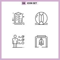 Pictogram Set of 4 Simple Filledline Flat Colors of business professional skills finance plastic job skills Editable Vector Design Elements