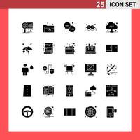 conjunto de 25 iconos de ui modernos símbolos signos para máscara de nube carpeta médica disfraz dinero elementos de diseño vectorial editables vector