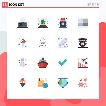 Universal Icon Symbols Group of 16 Modern Flat Colors of arrow illustration globe draw create Editable Pack of Creative Vector Design Elements
