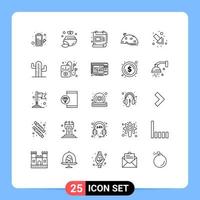 25 Thematic Vector Lines and Editable Symbols of down mars design flag space Editable Vector Design Elements
