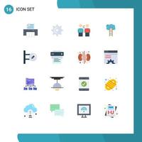 16 Universal Flat Color Signs Symbols of growth business agreement growth handshake Editable Pack of Creative Vector Design Elements