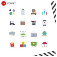 16 Thematic Vector Flat Colors and Editable Symbols of devices health heart form disease Editable Pack of Creative Vector Design Elements