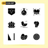 9 Creative Icons for Modern website design and responsive mobile apps 9 Glyph Symbols Signs on White Background 9 Icon Pack vector