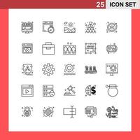 Pictogram Set of 25 Simple Lines of gender equality garden work relationship Editable Vector Design Elements