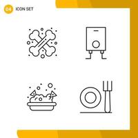 4 Icon Set Line Style Icon Pack Outline Symbols isolated on White Backgound for Responsive Website Designing vector