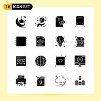 16 Creative Icons for Modern website design and responsive mobile apps 16 Glyph Symbols Signs on White Background 16 Icon Pack vector