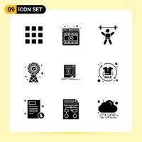 9 Creative Icons for Modern website design and responsive mobile apps 9 Glyph Symbols Signs on White Background 9 Icon Pack vector