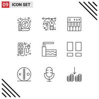 9 Creative Icons Modern Signs and Symbols of electricity device pencil cable music Editable Vector Design Elements