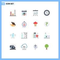 16 Universal Flat Color Signs Symbols of dessert technology analytics products devices Editable Pack of Creative Vector Design Elements