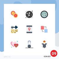 9 Universal Flat Colors Set for Web and Mobile Applications maps login biology layout key Editable Vector Design Elements