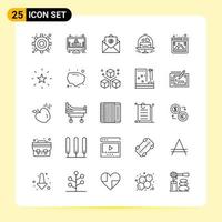 25 Creative Icons for Modern website design and responsive mobile apps 25 Outline Symbols Signs on White Background 25 Icon Pack vector