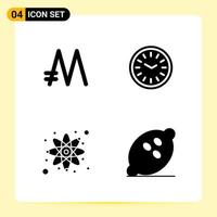 4 Creative Icons for Modern website design and responsive mobile apps 4 Glyph Symbols Signs on White Background 4 Icon Pack vector