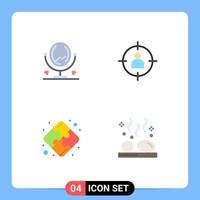 4 Creative Icons Modern Signs and Symbols of mirror strategy human target beauty Editable Vector Design Elements