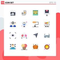 Pictogram Set of 16 Simple Flat Colors of e commerce tester box web Editable Pack of Creative Vector Design Elements