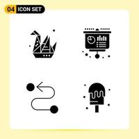 4 Creative Icons for Modern website design and responsive mobile apps 4 Glyph Symbols Signs on White Background 4 Icon Pack vector